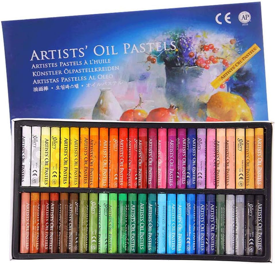 Oil Pastel Set,Professional Painting Soft Drawing Graffiti Art Crayons Washable round Non Toxic Pastel Sticks for Artist,Kids,Student,Beginner (50 Colors)