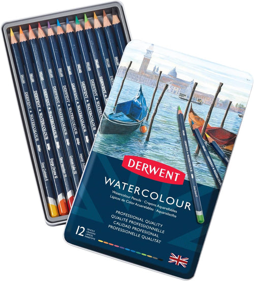 Colored Pencils, Watercolour, Water Color Pencils, Drawing, Art, Metal Tin, 12 Count (32881)