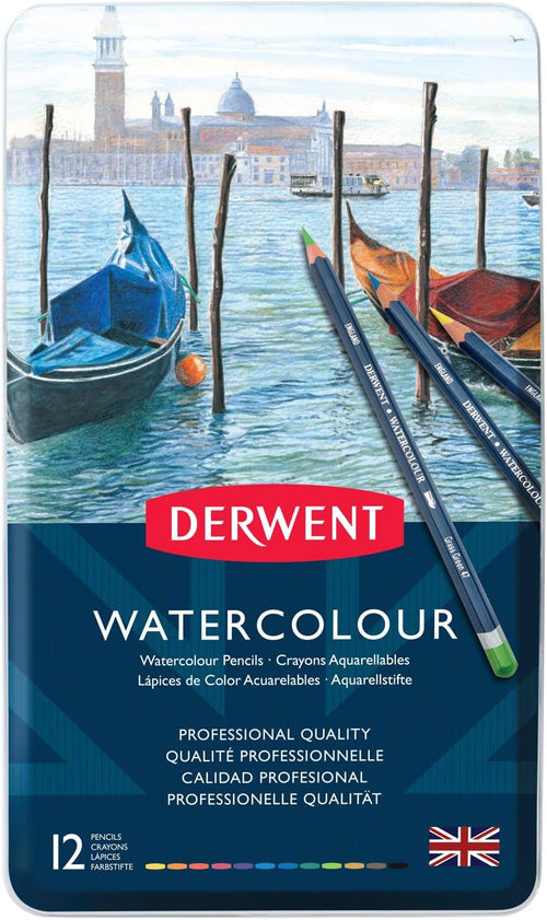 Colored Pencils, Watercolour, Water Color Pencils, Drawing, Art, Metal Tin, 12 Count (32881)