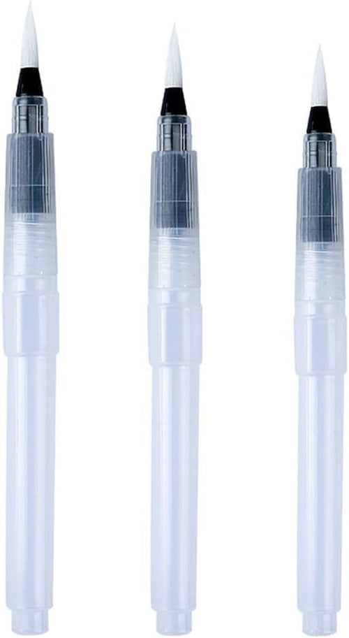 3 Pcs Water Brush Pens Set, 3 Sizes Tips, Refillable Watercolor Brushes, for Blending Colors Creating Shades Watercolor Set Kids Adults Artist Professional, Art Paintbrush Sets