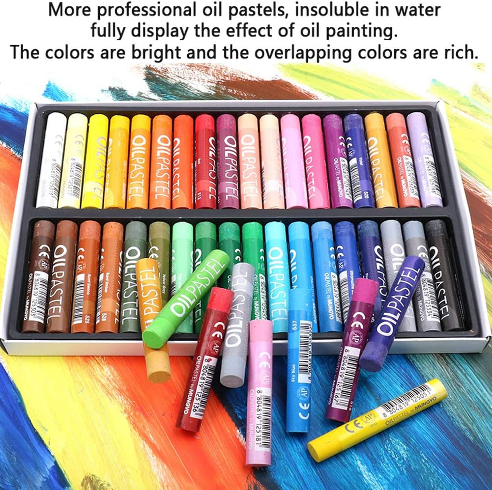 Oil Pastel Set,Professional Painting Soft Drawing Graffiti Art Crayons Washable round Non Toxic Pastel Sticks for Artist,Kids,Student,Beginner (50 Colors)